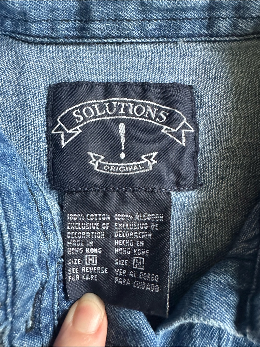 Denim Halloween Embroidered Button-Down 100% Cotton Vintage Shirt - Picture 8 of 15